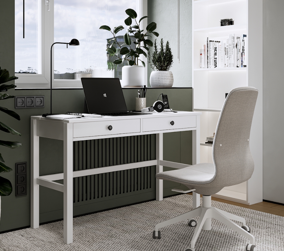 HEMNES ХЕМНЭС  КЫМОР Стол c 2 ящиками белый