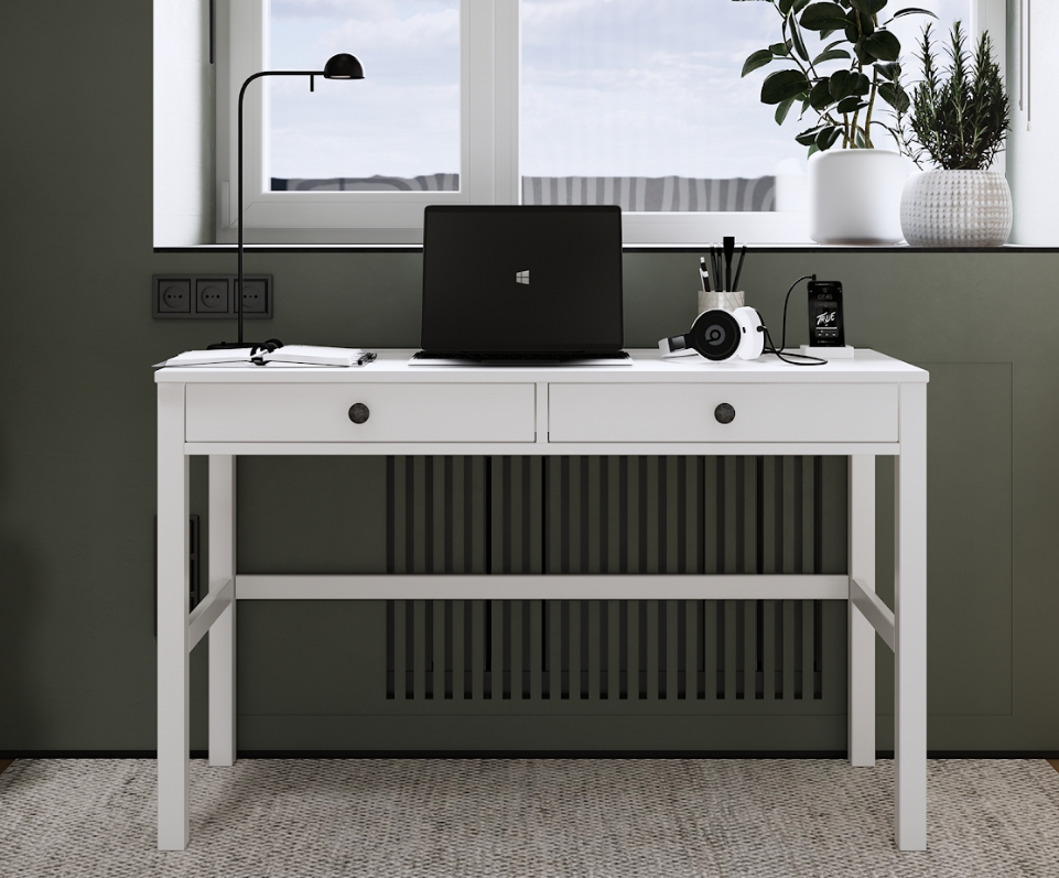 HEMNES ХЕМНЭС  КЫМОР Стол c 2 ящиками белый