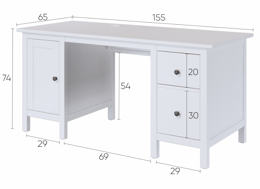 HEMNES ХЕМНЭС  КЫМОР Стол письменный белый