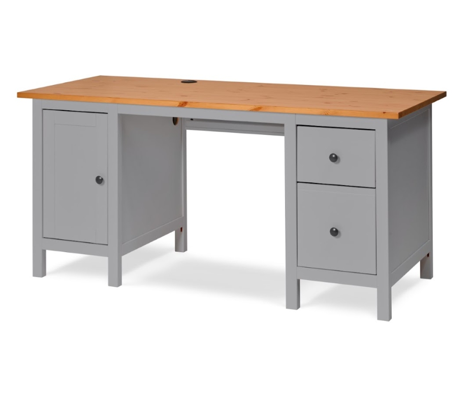 HEMNES ХЕМНЭС  КЫМОР Стол письменный серый/светло-коричневый