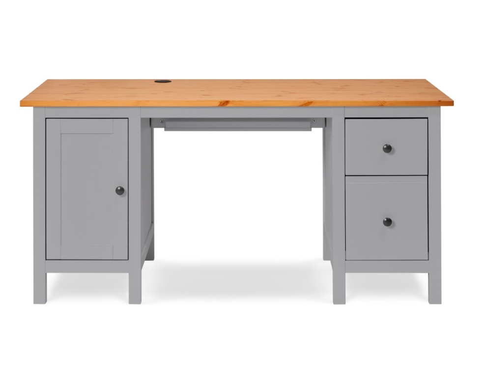 HEMNES ХЕМНЭС  КЫМОР Стол письменный серый/светло-коричневый