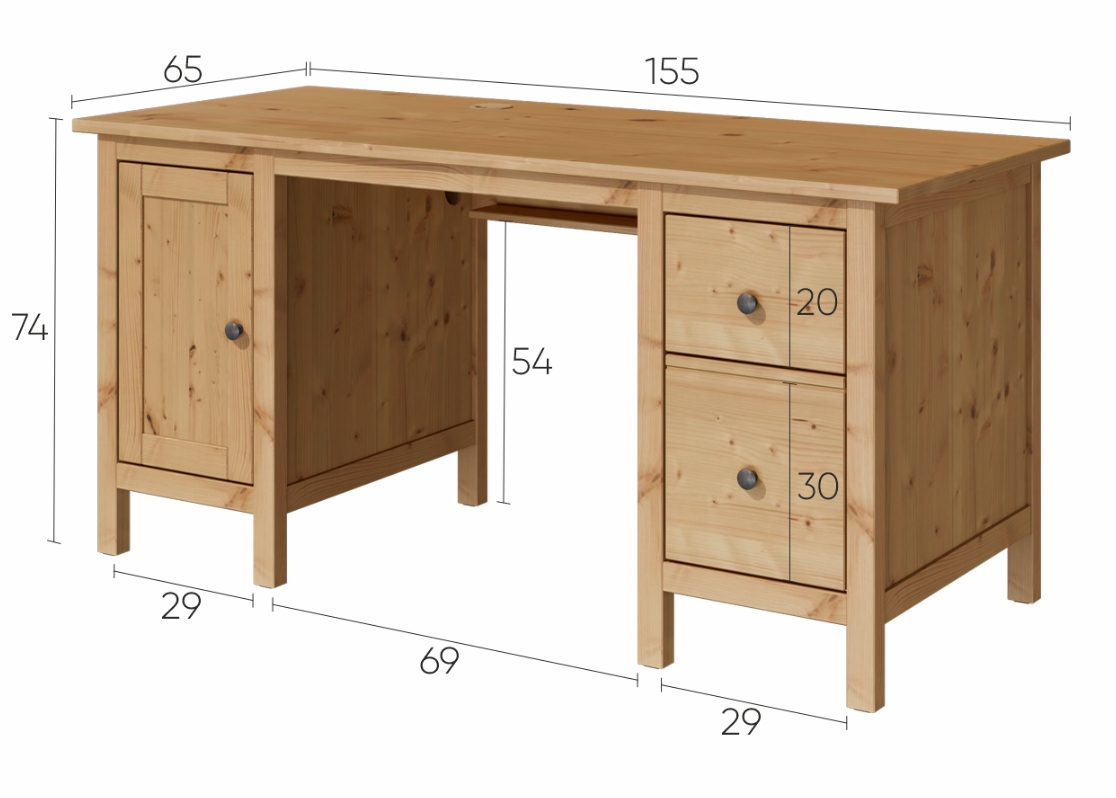 HEMNES ХЕМНЭС  КЫМОР Стол письменный светло-коричневый
