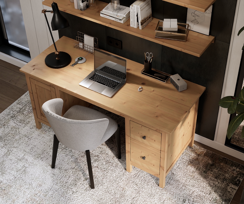HEMNES ХЕМНЭС  КЫМОР Стол письменный светло-коричневый