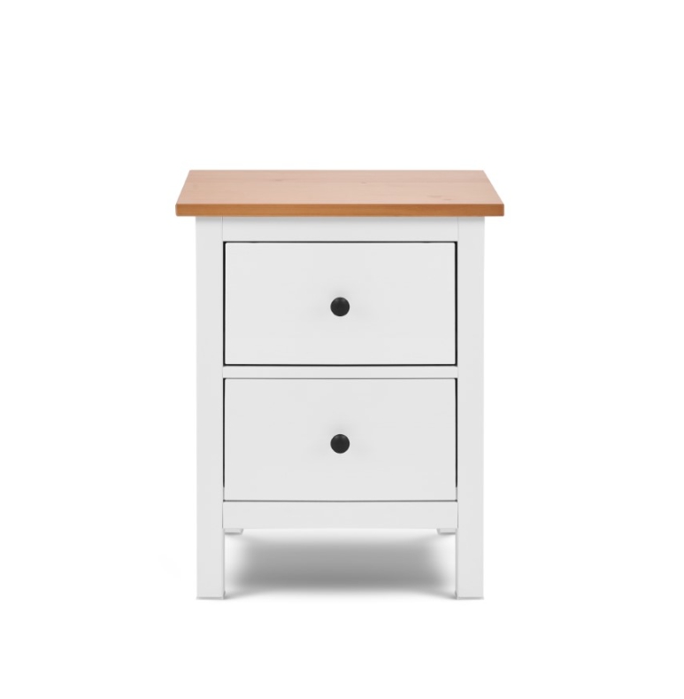 HEMNES ХЕМНЭС  КЫМÖР Комод 2 ящика белый/светло-коричневый - тумба прикроватная