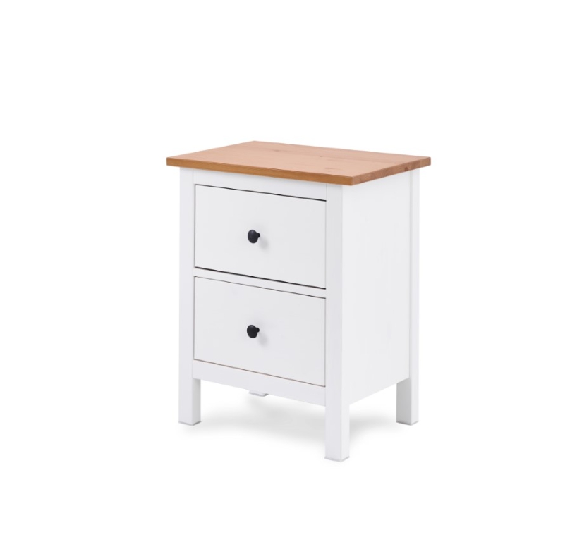 HEMNES ХЕМНЭС  КЫМÖР Комод 2 ящика белый/светло-коричневый - тумба прикроватная