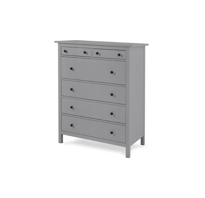 HEMNES ХЕМНЭС  КЫМÖР Комод 6 ящиков серый