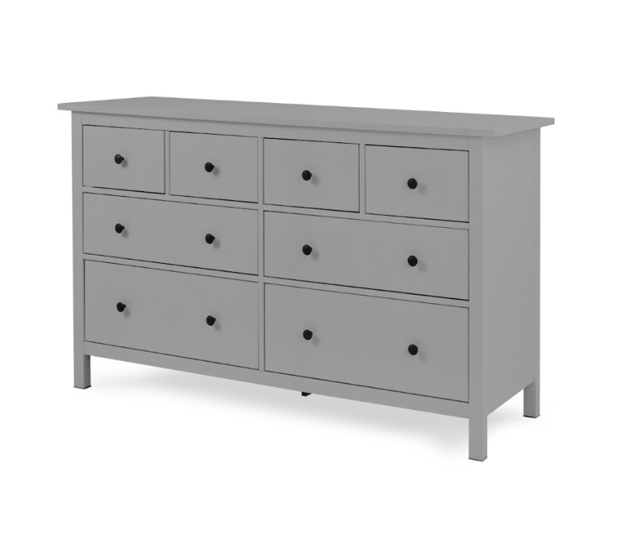 HEMNES ХЕМНЭС  КЫМÖР Комод 8 ящиков серый