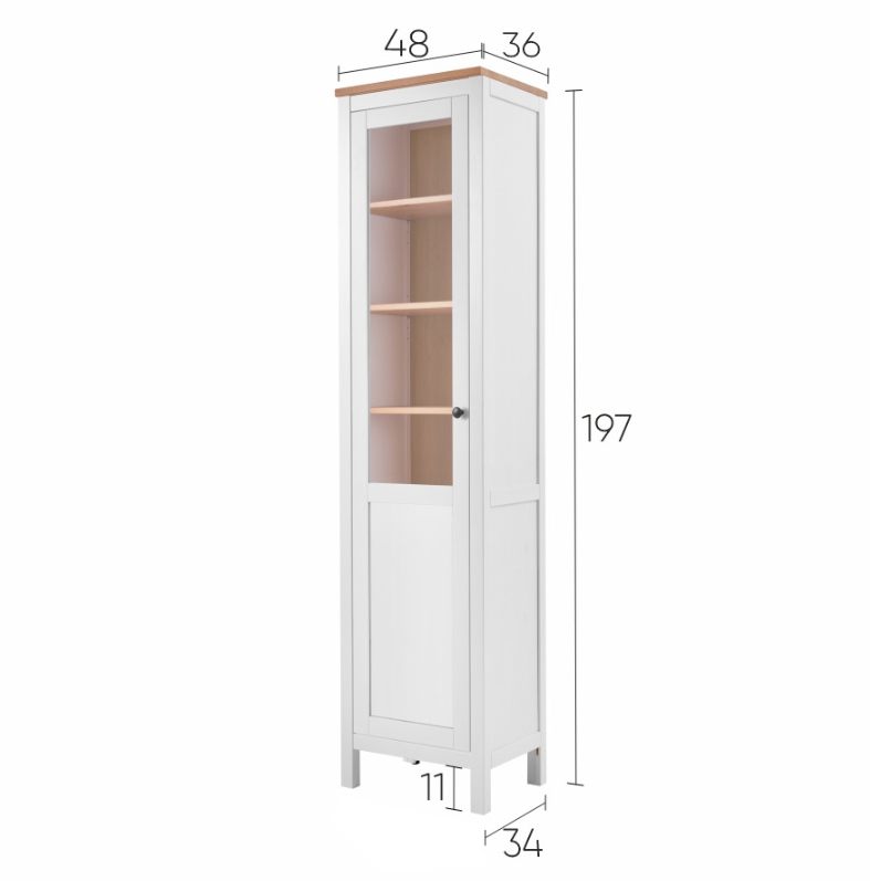 HEMNES ХЕМНЭС  КЫМÖР Шкаф с дверью белый/светло-коричневый