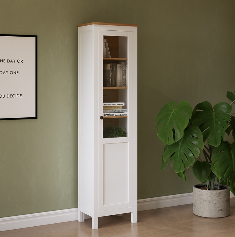 HEMNES ХЕМНЭС  КЫМÖР Шкаф с дверью белый/светло-коричневый