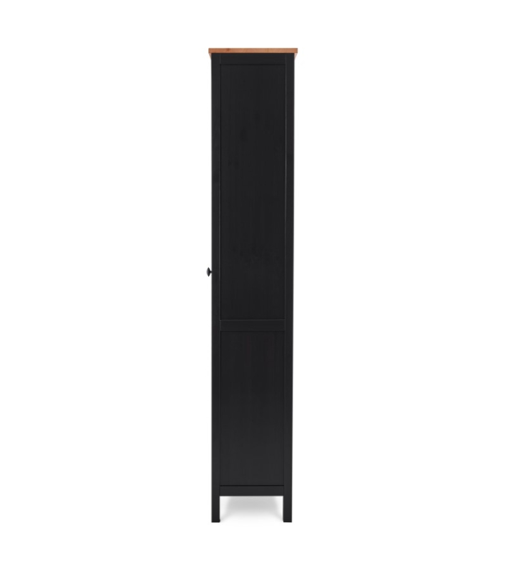 HEMNES ХЕМНЭС  КЫМÖР Шкаф-витрина с дверью стекло черный/светло-коричневый