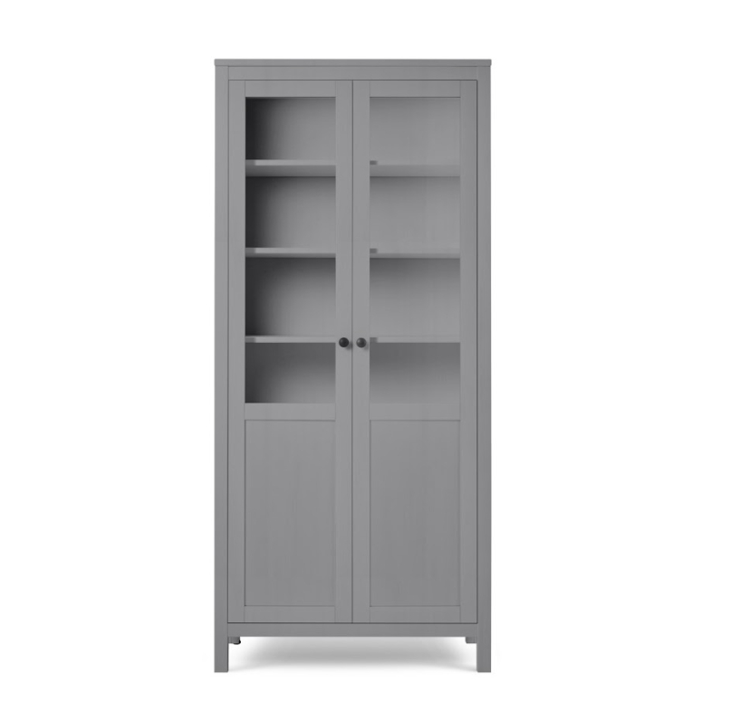 HEMNES ХЕМНЭС  КЫМÖР Шкаф-витрина серый