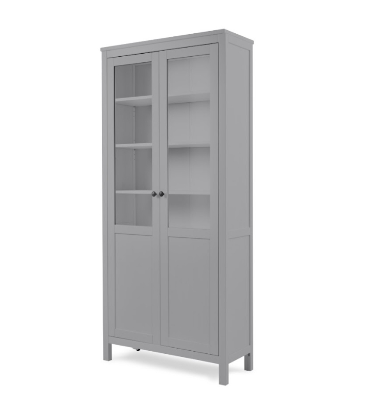 HEMNES ХЕМНЭС  КЫМÖР Шкаф-витрина серый