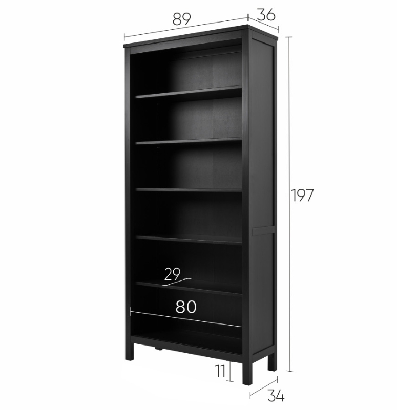 HEMNES ХЕМНЭС  КЫМÖР стеллаж черный ширина 90 см