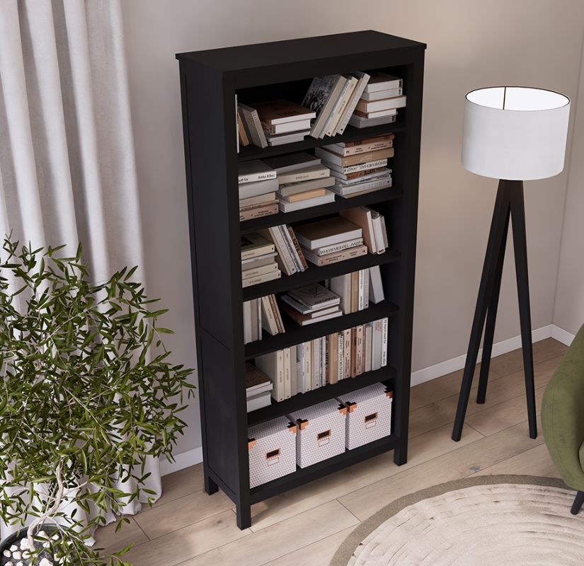 HEMNES ХЕМНЭС  КЫМÖР стеллаж черный ширина 90 см