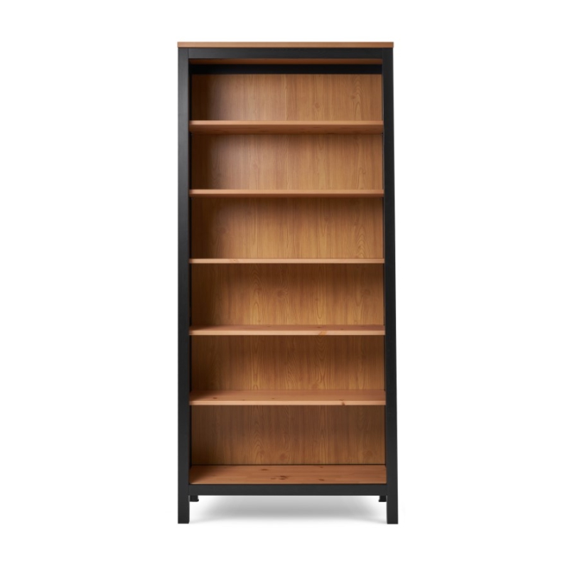 HEMNES ХЕМНЭС  КЫМÖР стеллаж чёрный/светло-коричневый ширина 90 см