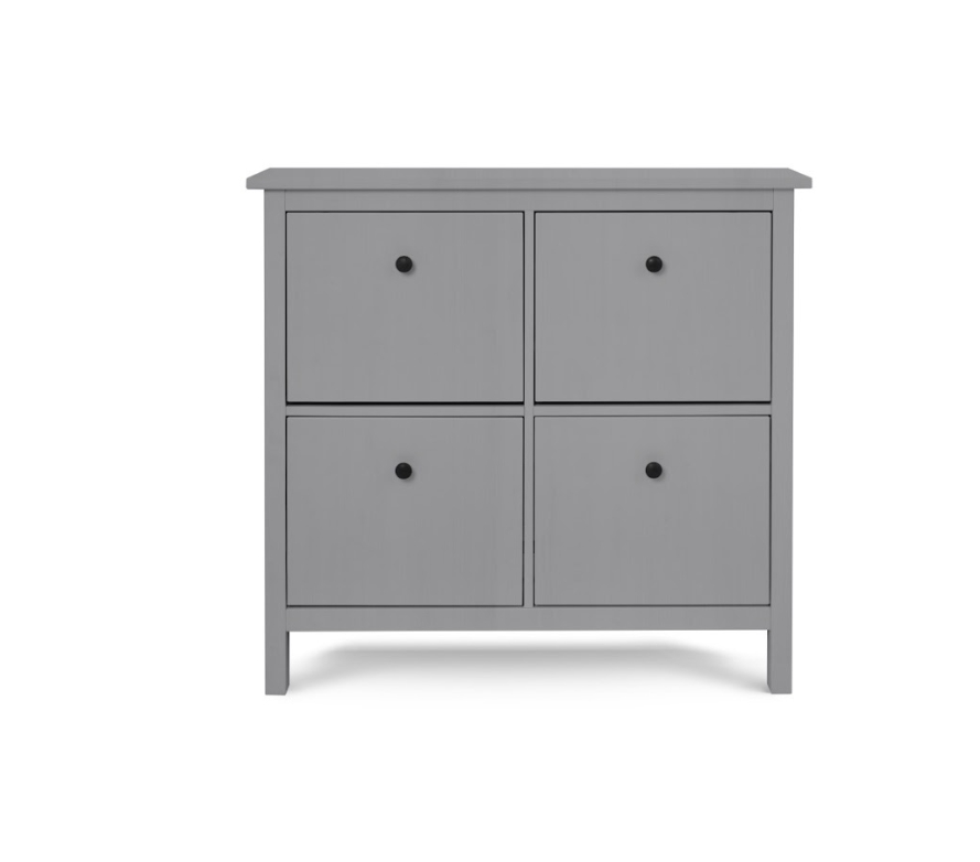 HEMNES ХЕМНЭС  КЫМÖР Тумба для обуви серая 4 отделения