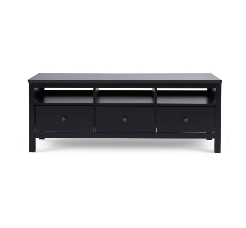 HEMNES ХЕМНЭС  КЫМÖР Тумба ТВ черная 3 ящика 148 см