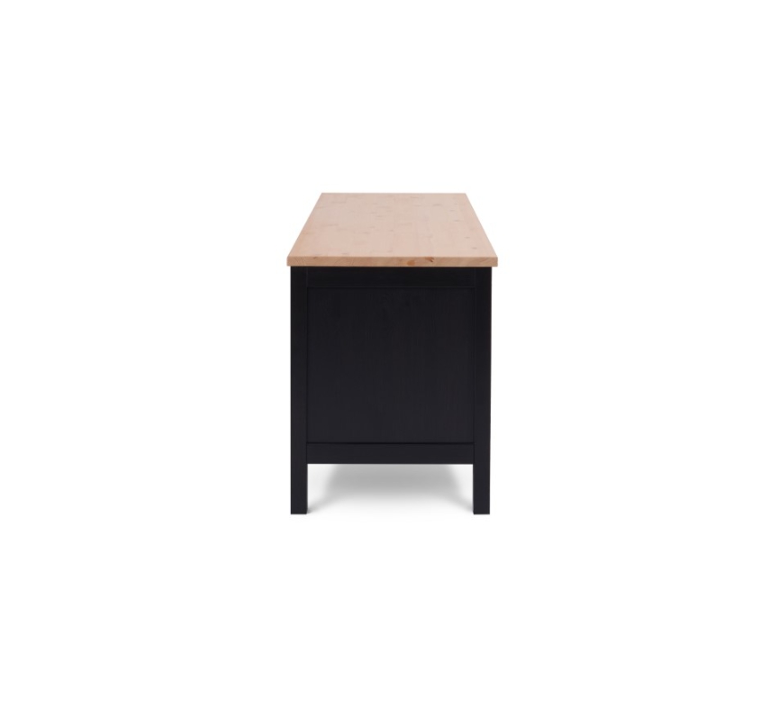 HEMNES ХЕМНЭС  КЫМÖР Тумба ТВ черная/светло-коричневая 3 ящика 148 см
