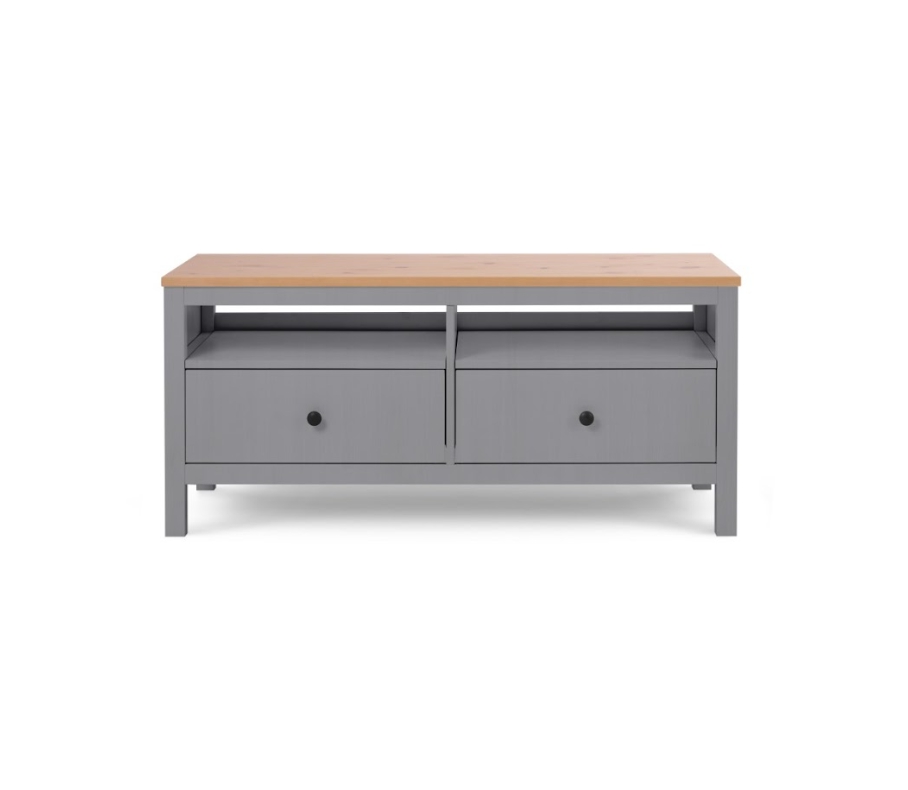 HEMNES ХЕМНЭС  КЫМÖР Тумба ТВ серая/светло-коричневая 2 ящика 124 см