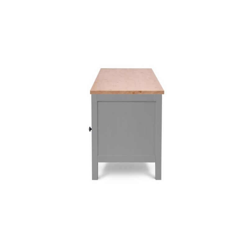 HEMNES ХЕМНЭС  КЫМÖР Тумба ТВ серый/натуральный 3 ящика 183 см