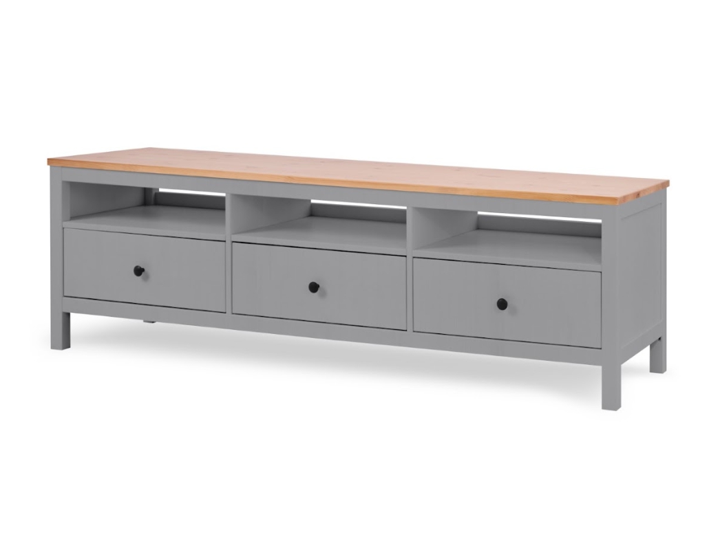 HEMNES ХЕМНЭС  КЫМÖР Тумба ТВ серый/натуральный 3 ящика 183 см