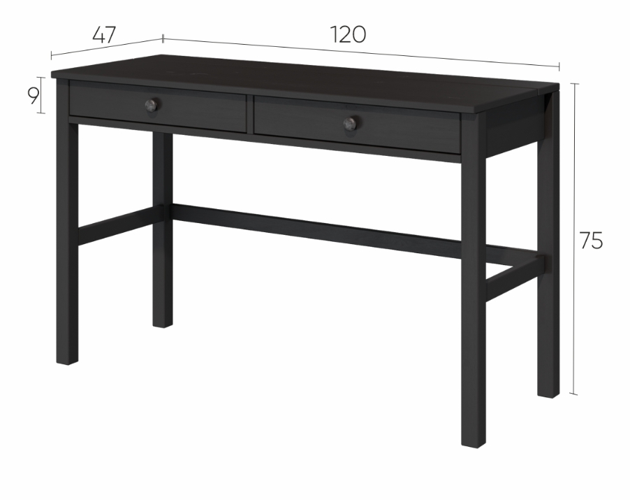 HEMNES ХЕМНЭС  КЫМОР Стол c 2 ящиками черный