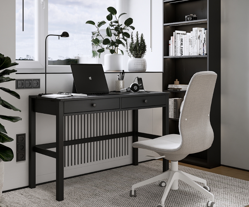 HEMNES ХЕМНЭС  КЫМОР Стол c 2 ящиками черный