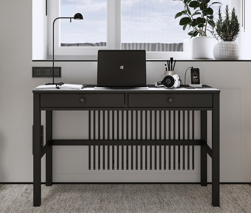 HEMNES ХЕМНЭС  КЫМОР Стол c 2 ящиками черный