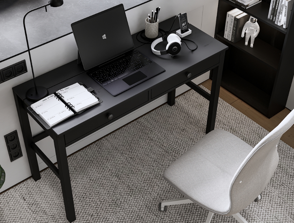 HEMNES ХЕМНЭС  КЫМОР Стол c 2 ящиками черный