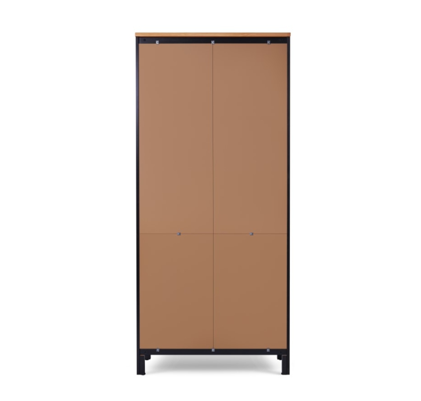 HEMNES ХЕМНЭС  КЫМÖР Шкаф-витрина черный/светло-коричневый