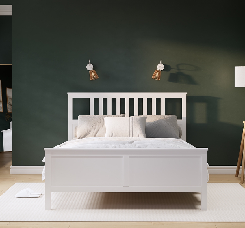 HEMNES ХНМНЭС  КЫМÖР кровать белая 140*200