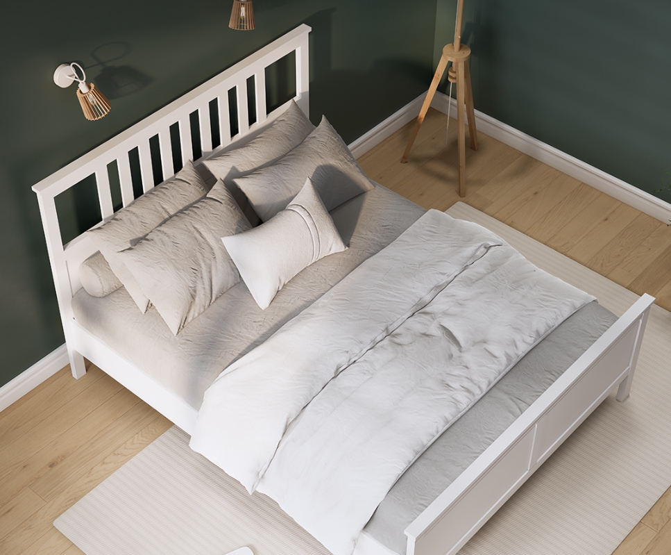 HEMNES ХНМНЭС  КЫМÖР кровать белая 140*200