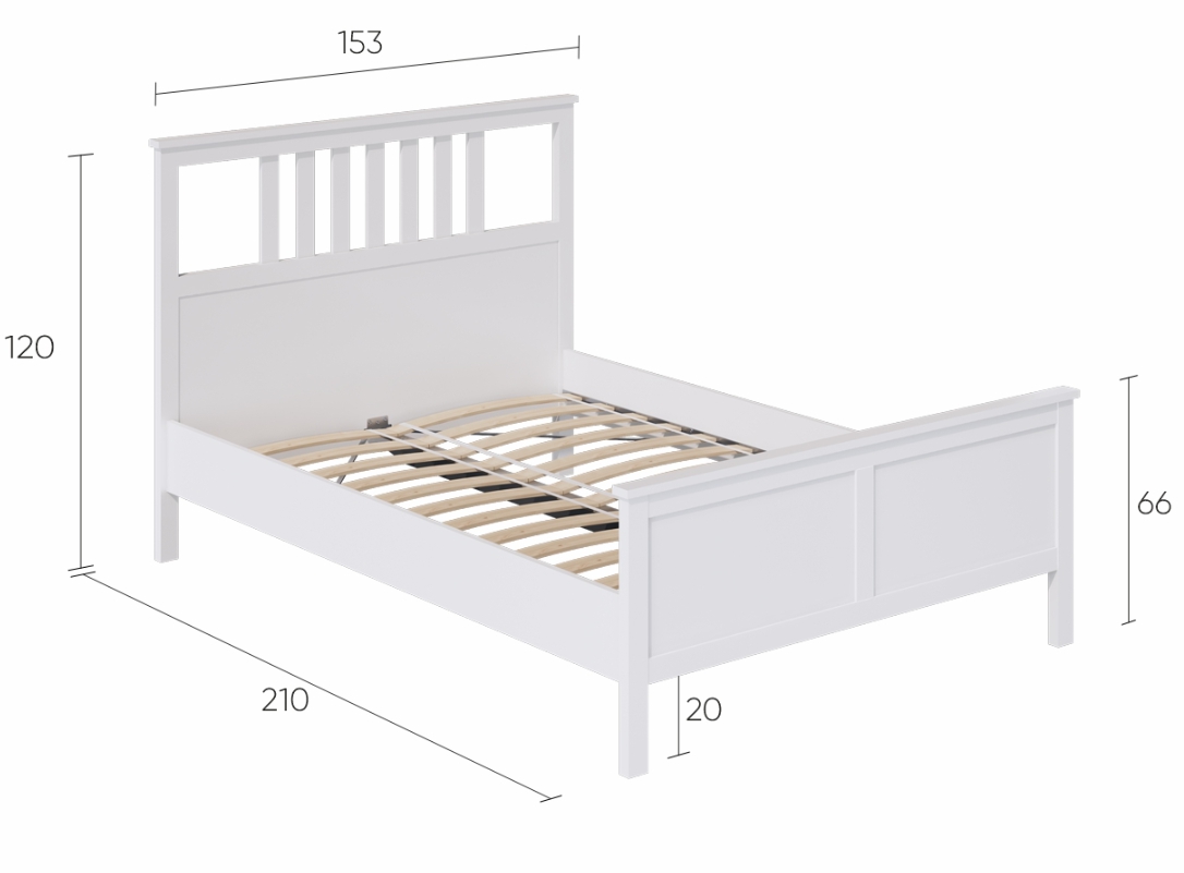 HEMNES ХНМНЭС  КЫМÖР кровать белая 140*200