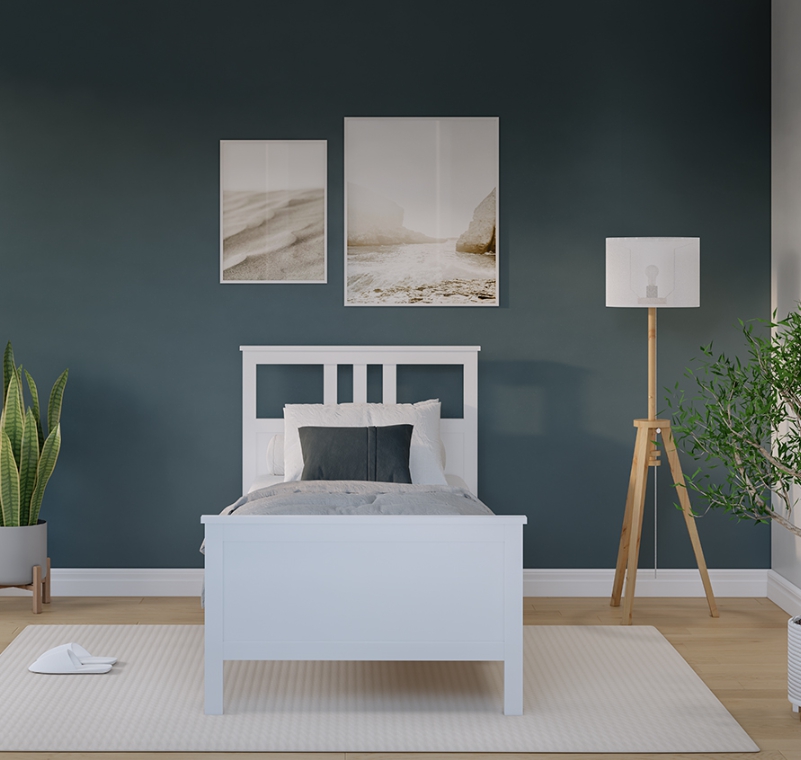 HEMNES ХНМНЭС  КЫМÖР кровать белая 90*200