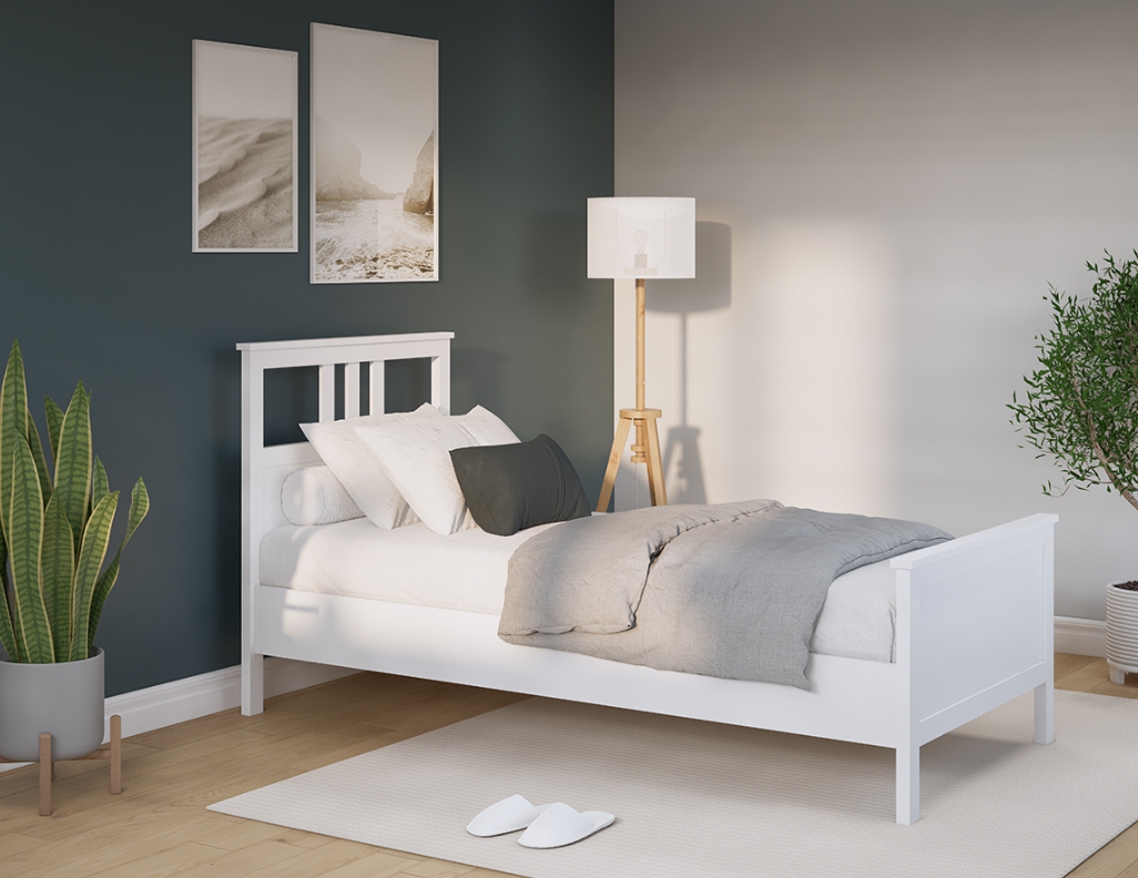 HEMNES ХНМНЭС  КЫМÖР кровать белая 90*200