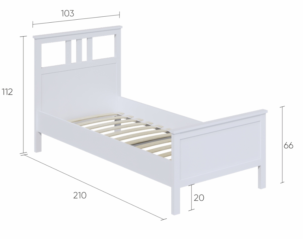 HEMNES ХНМНЭС  КЫМÖР кровать белая 90*200