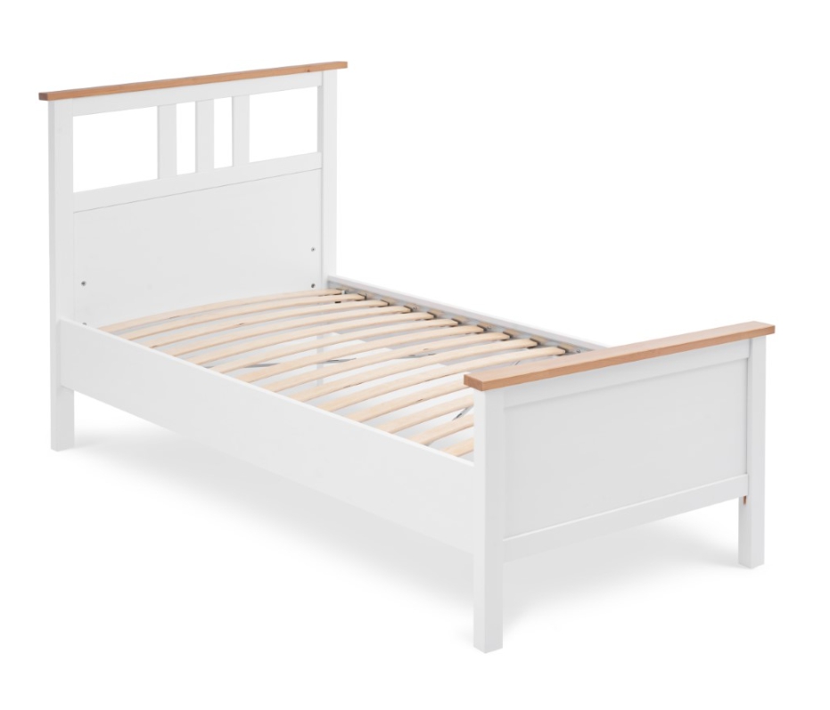 HEMNES ХНМНЭС  КЫМÖР кровать белая/светло-коричневая 90*200