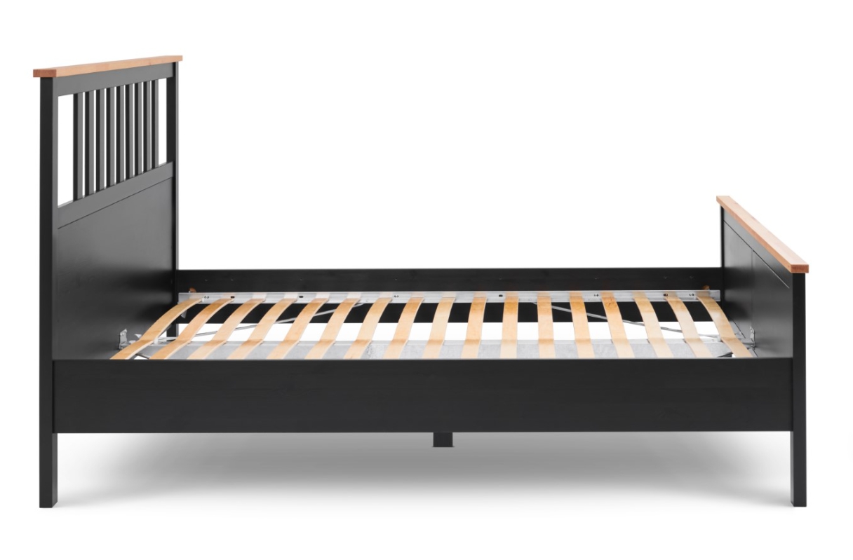 HEMNES ХНМНЭС  КЫМÖР кровать черная/светло-коричневая 160*200
