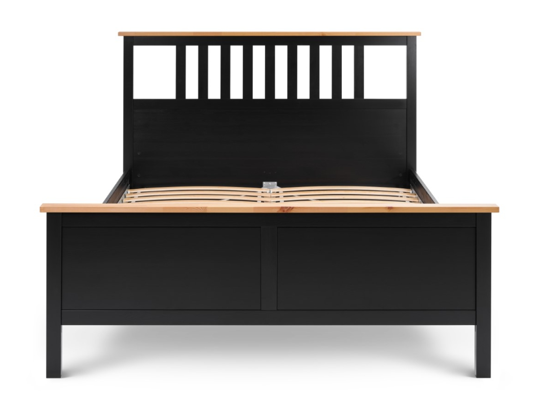 HEMNES ХНМНЭС  КЫМÖР кровать черная/светло-коричневая 160*200