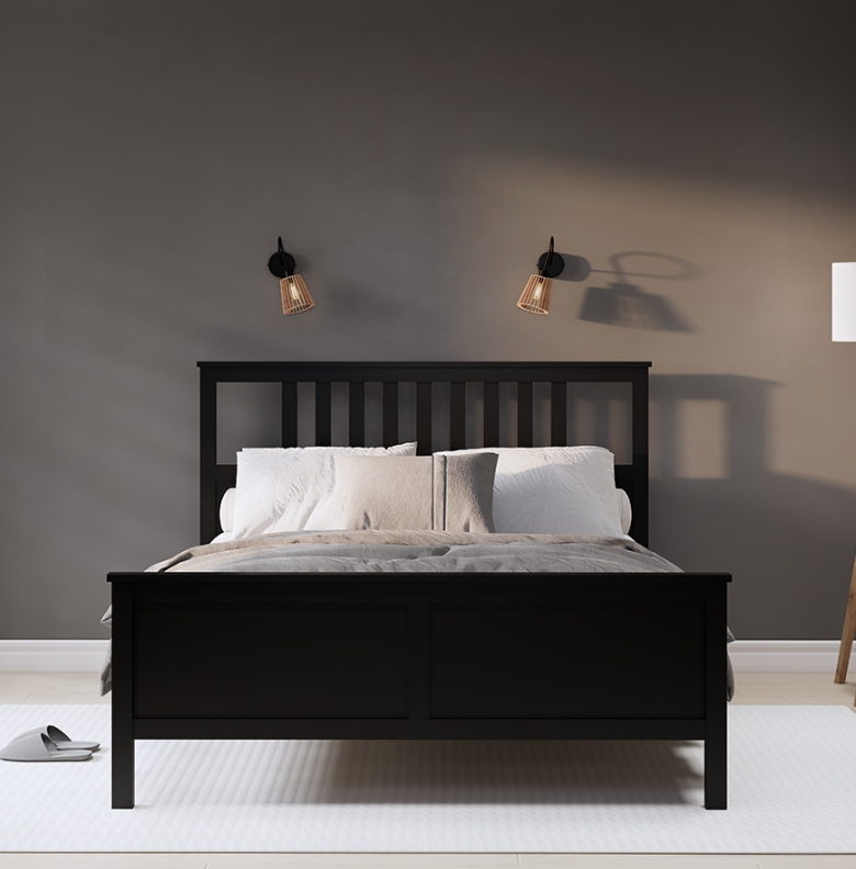 HEMNES ХНМНЭС  КЫМÖР кровать черная 140*200
