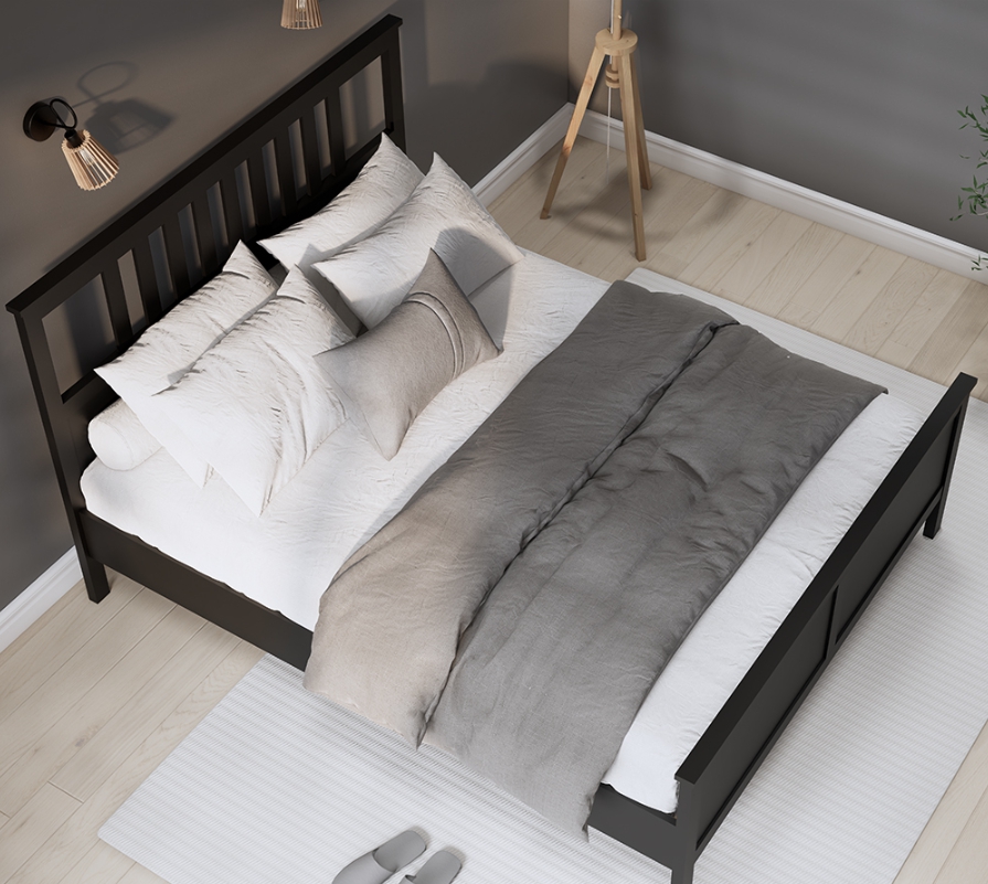 HEMNES ХНМНЭС  КЫМÖР кровать черная 140*200