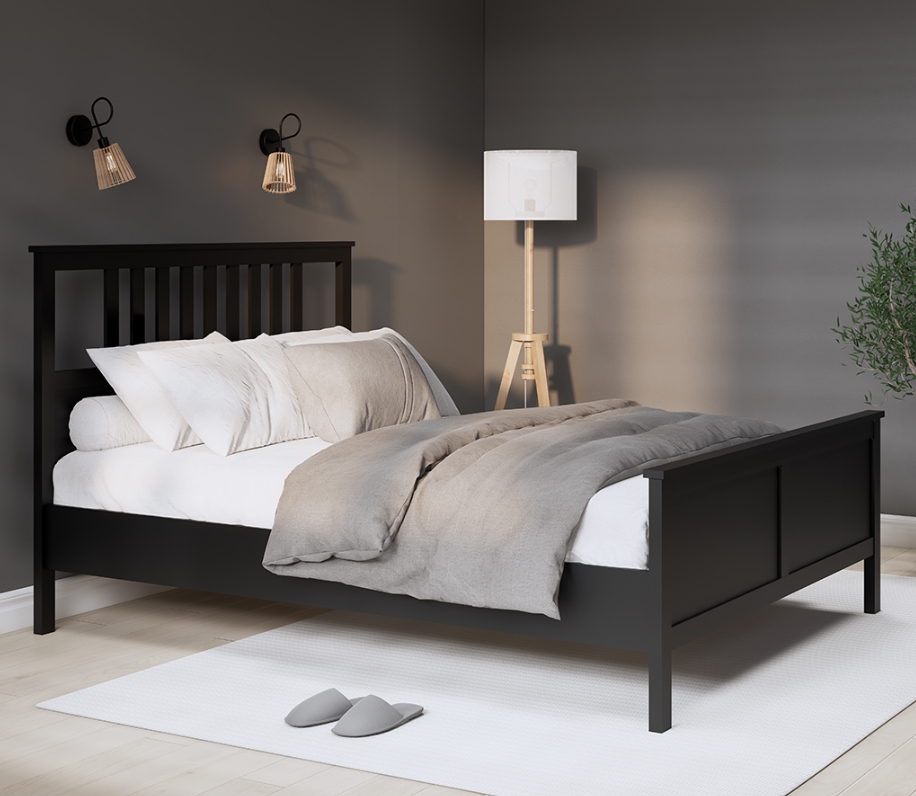 HEMNES ХНМНЭС  КЫМÖР кровать черная 140*200