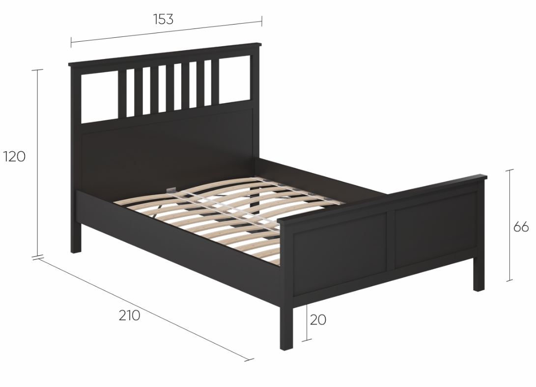 HEMNES ХНМНЭС  КЫМÖР кровать черная 140*200