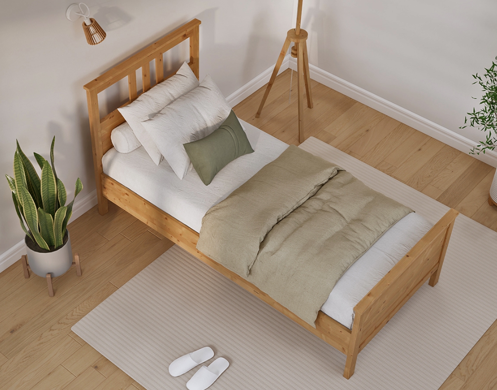 HEMNES ХНМНЭС  КЫМÖР кровать светло-коричневая 90*200