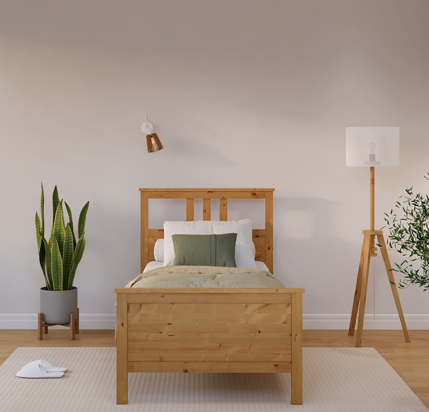 HEMNES ХНМНЭС  КЫМÖР кровать светло-коричневая 90*200