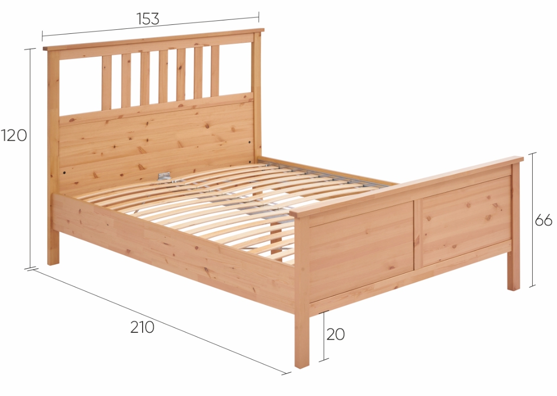 HEMNES ХНМНЭС  КЫМÖР кровать светло-коричневый 140*200