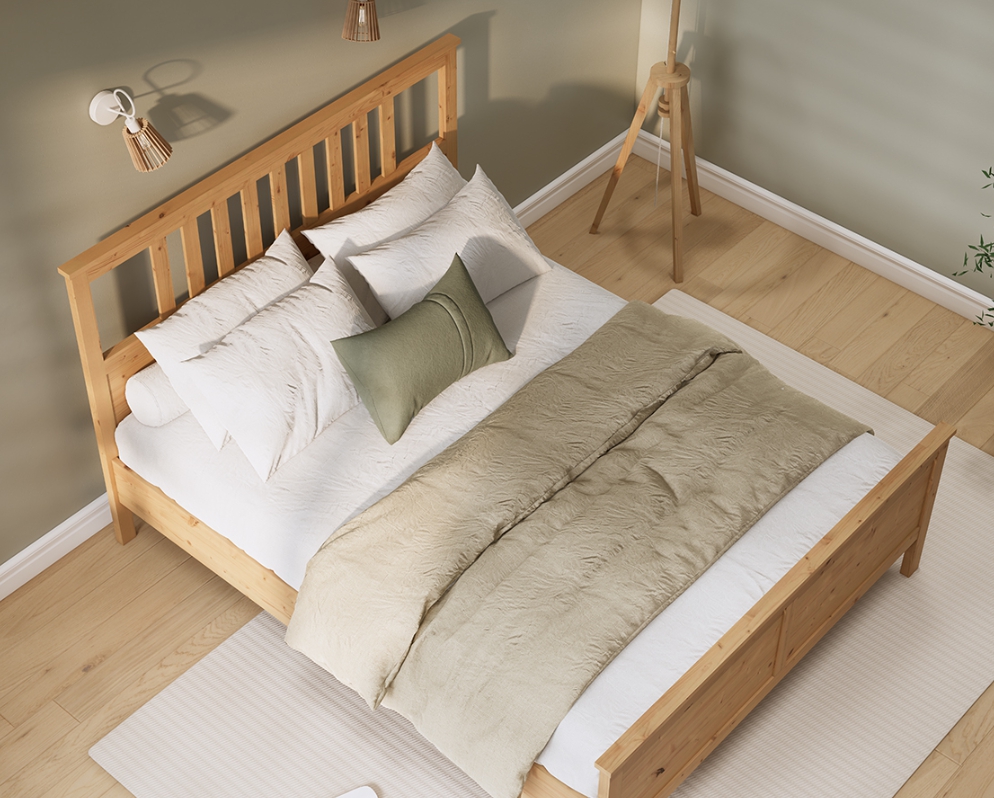 HEMNES ХНМНЭС  КЫМÖР кровать светло-коричневый 140*200