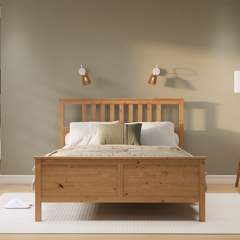 HEMNES ХНМНЭС  КЫМÖР кровать светло-коричневый 140*200