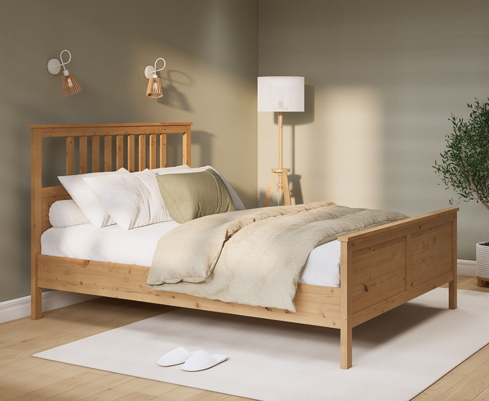 HEMNES ХНМНЭС  КЫМÖР кровать светло-коричневый 140*200