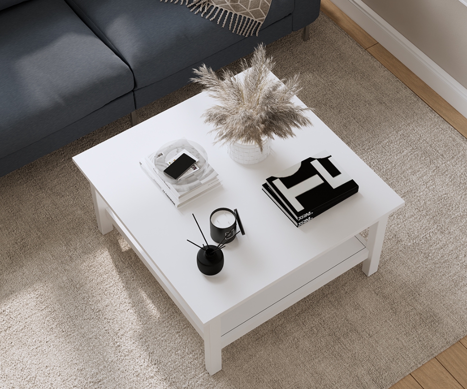 HEMNES ХНМНЭС КЫМÖР стол журнальный белый 90*90